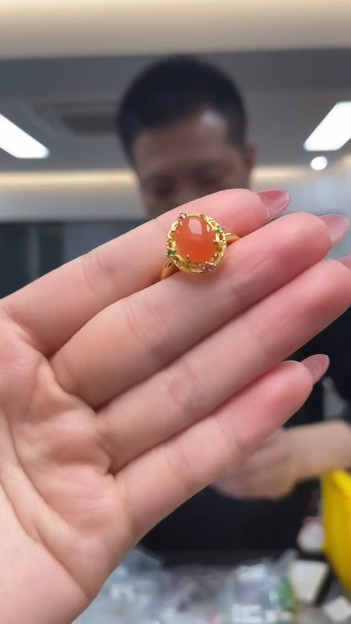 未镶嵌南红玛瑙戒指（多样性发一件）