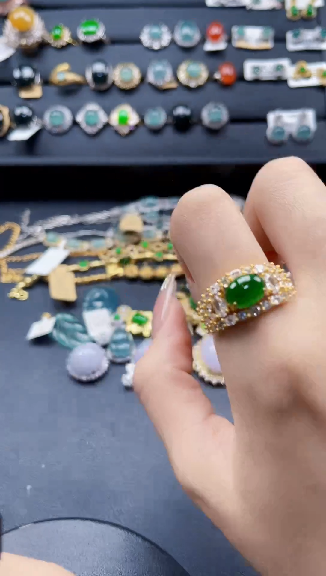 【闪购商品】翡翠戒指银S925镶嵌98708780