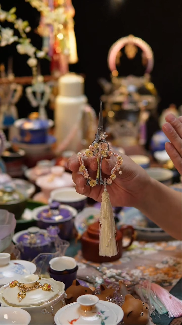 【闪购商品】摆件手工编织满工剪刀