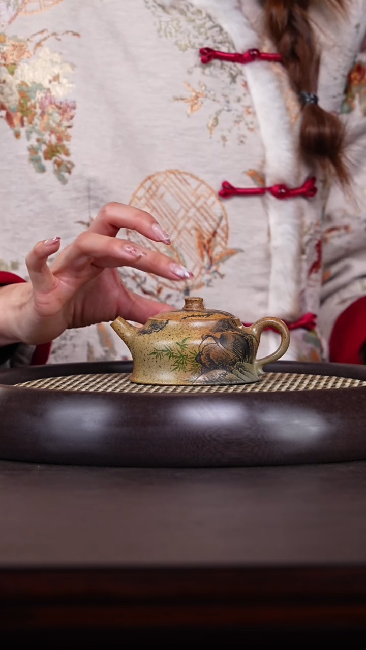 【闪购商品】紫砂茶壶十竹斋13-33柴烧紫砂壶150c