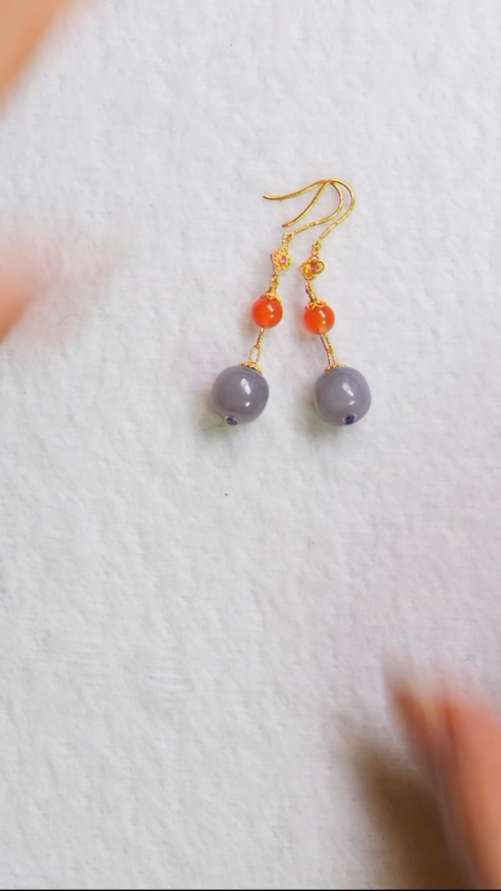 【闪购商品】和田玉耳环18K金镶嵌XY0760和田玉耳环