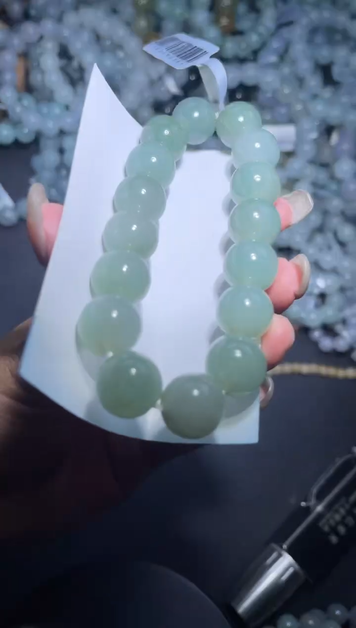 【闪购商品】定制翡翠未镶嵌天然缅甸A货翡翠手串19