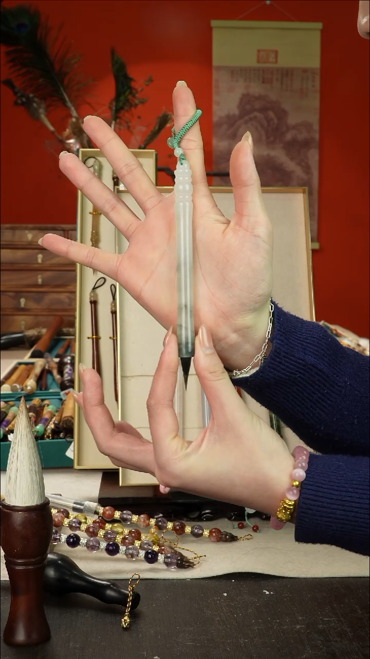 369号闪孤品高货毛笔链接 清水试笔 蘸墨不退