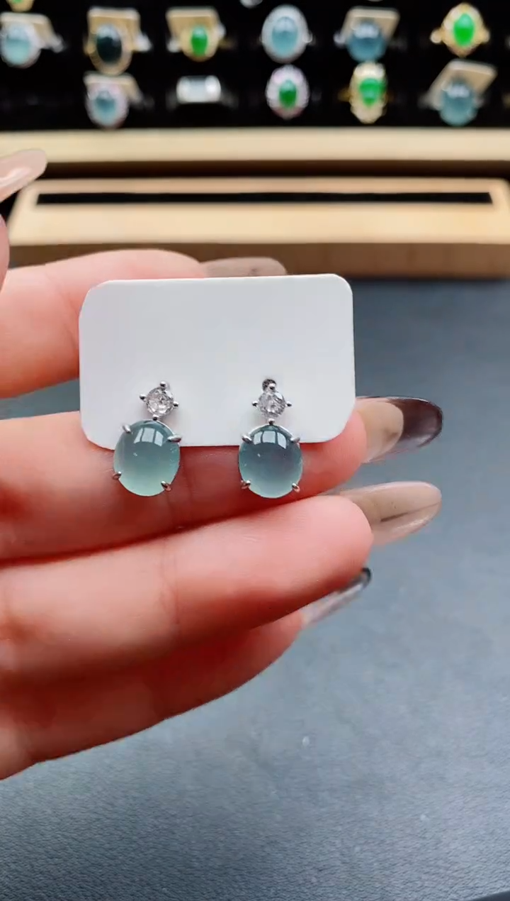 银S925镶嵌戒指翡翠1