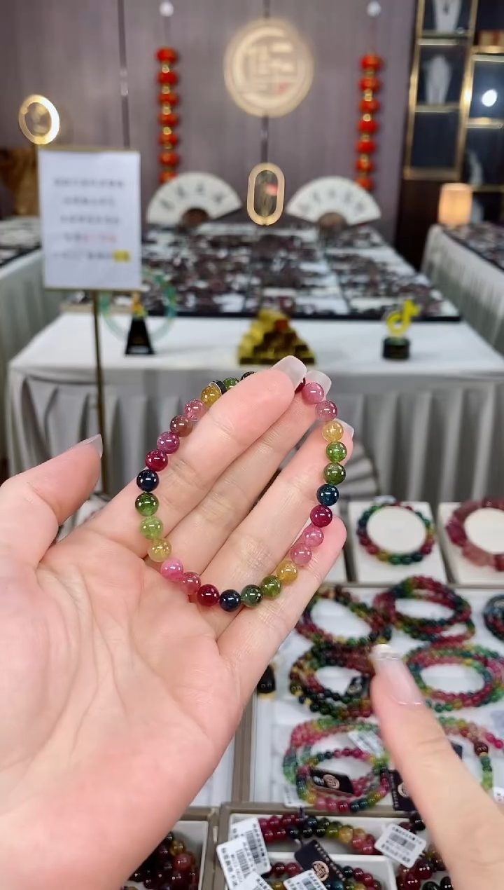 单圈手串6mm+未镶嵌碧玺多样性发货一条 hon