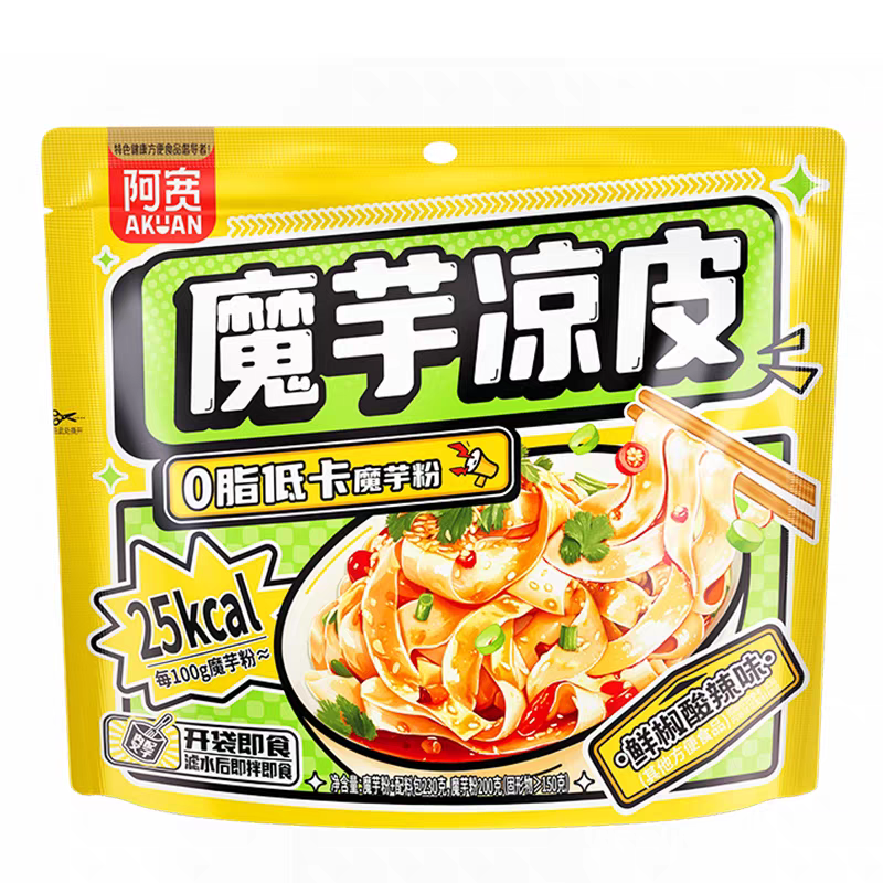 阿宽魔芋凉皮鲜椒酸辣味横版自立袋230g
