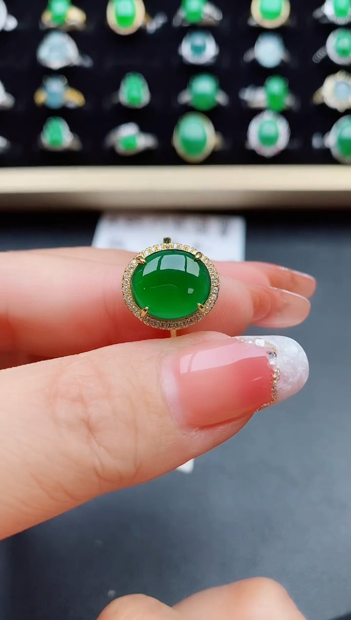 【闪购商品】翡翠戒指银S925镶嵌80580