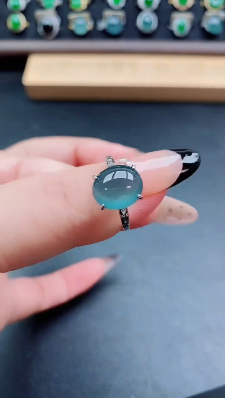 银S925镶嵌戒指翡翠12121