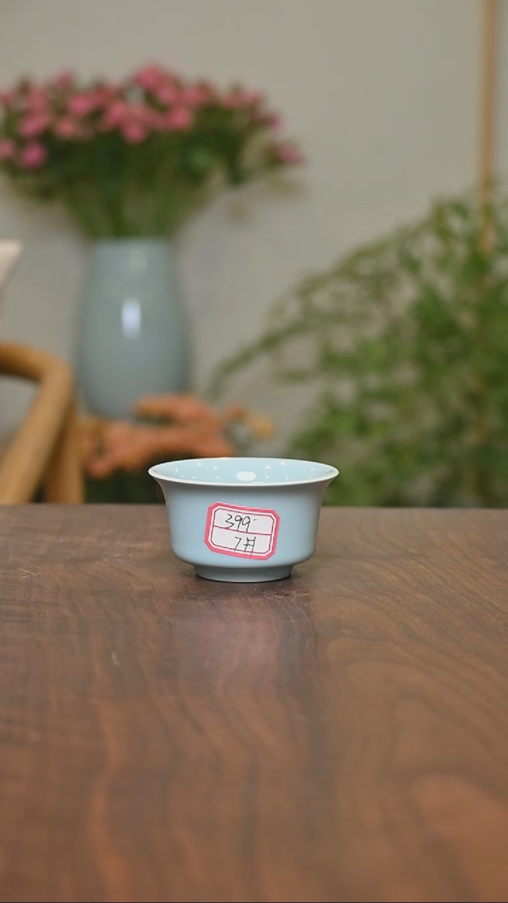 其他7#手拉马蹄杯 天青釉 朱晓辉款