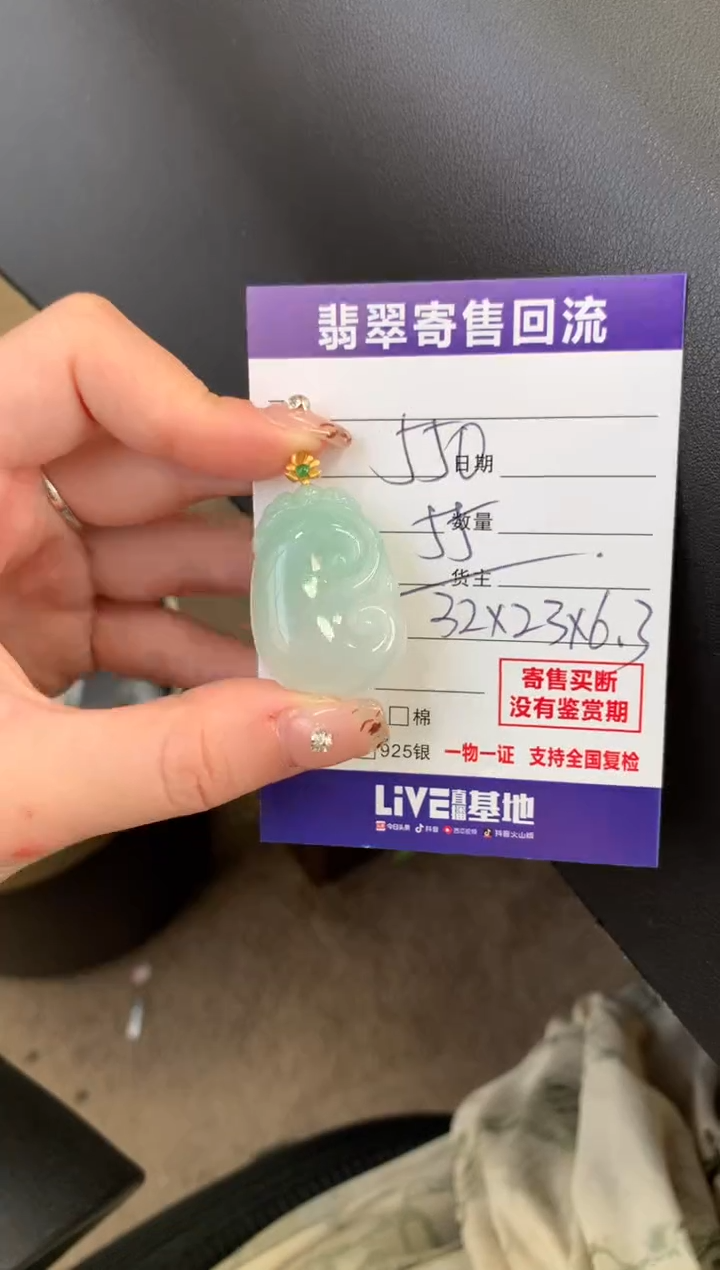 翡翠18K金镶嵌颈饰10128769