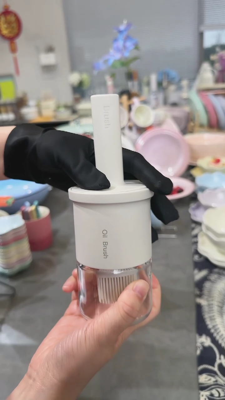 【闪购商品】瓷1个装油刷瓶300ml-奶油白