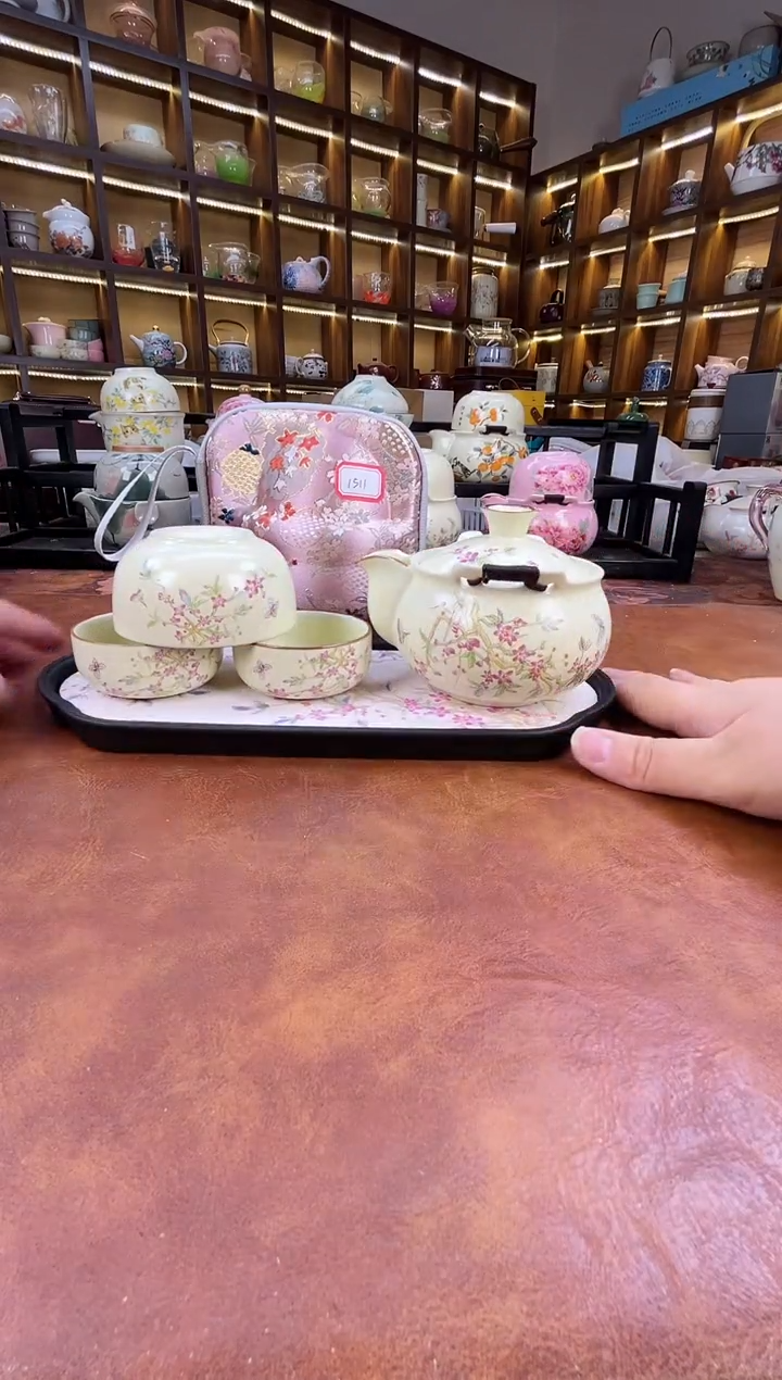 桃花3杯宝瓶旅行+桃花盘