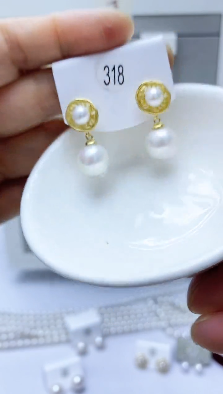 【闪购商品】淡水珍珠耳饰银S925镶嵌318