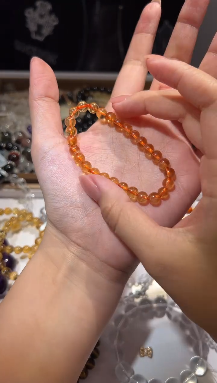 【闪购商品】水晶手链未镶嵌6mm黄水晶