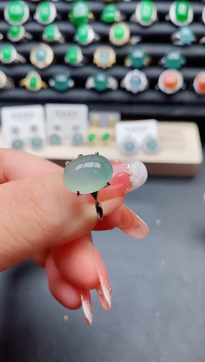 【闪购商品】翡翠戒指银S925镶嵌058080