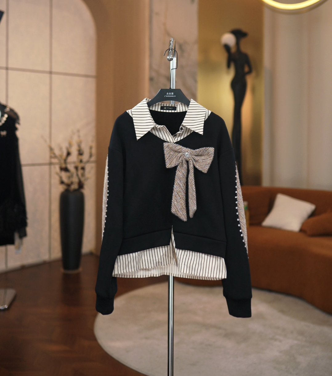 秋冬轻奢简约舒适感设计重工显瘦气质卫衣JT-A2137