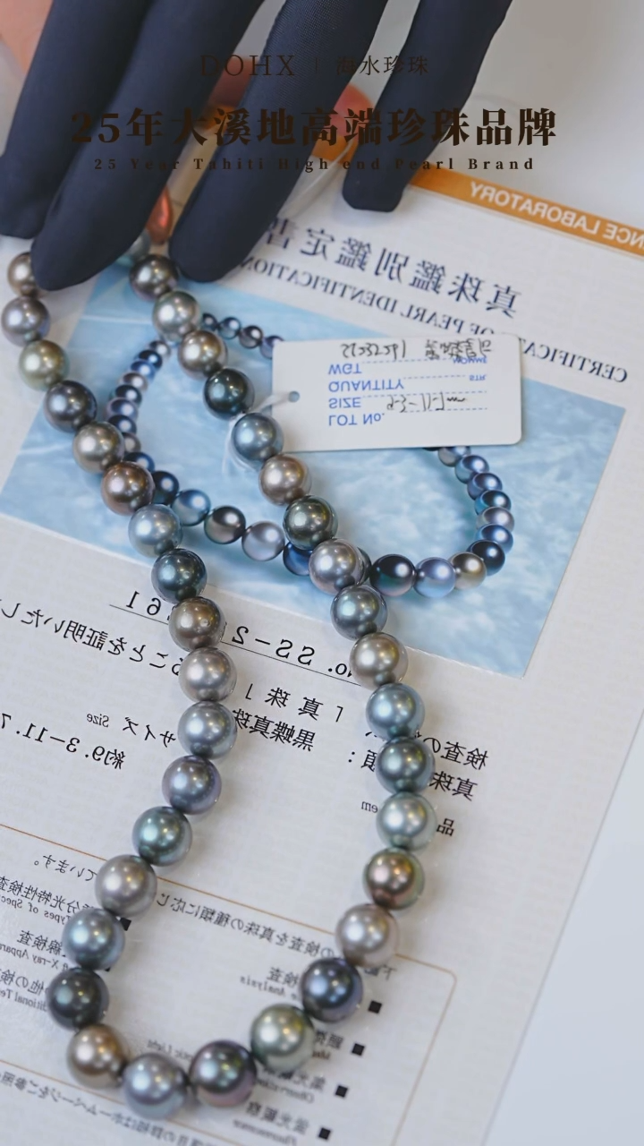 【闪购商品】海水珍珠颈饰14K金镶嵌黑碟皇后SS235261 9-12MM