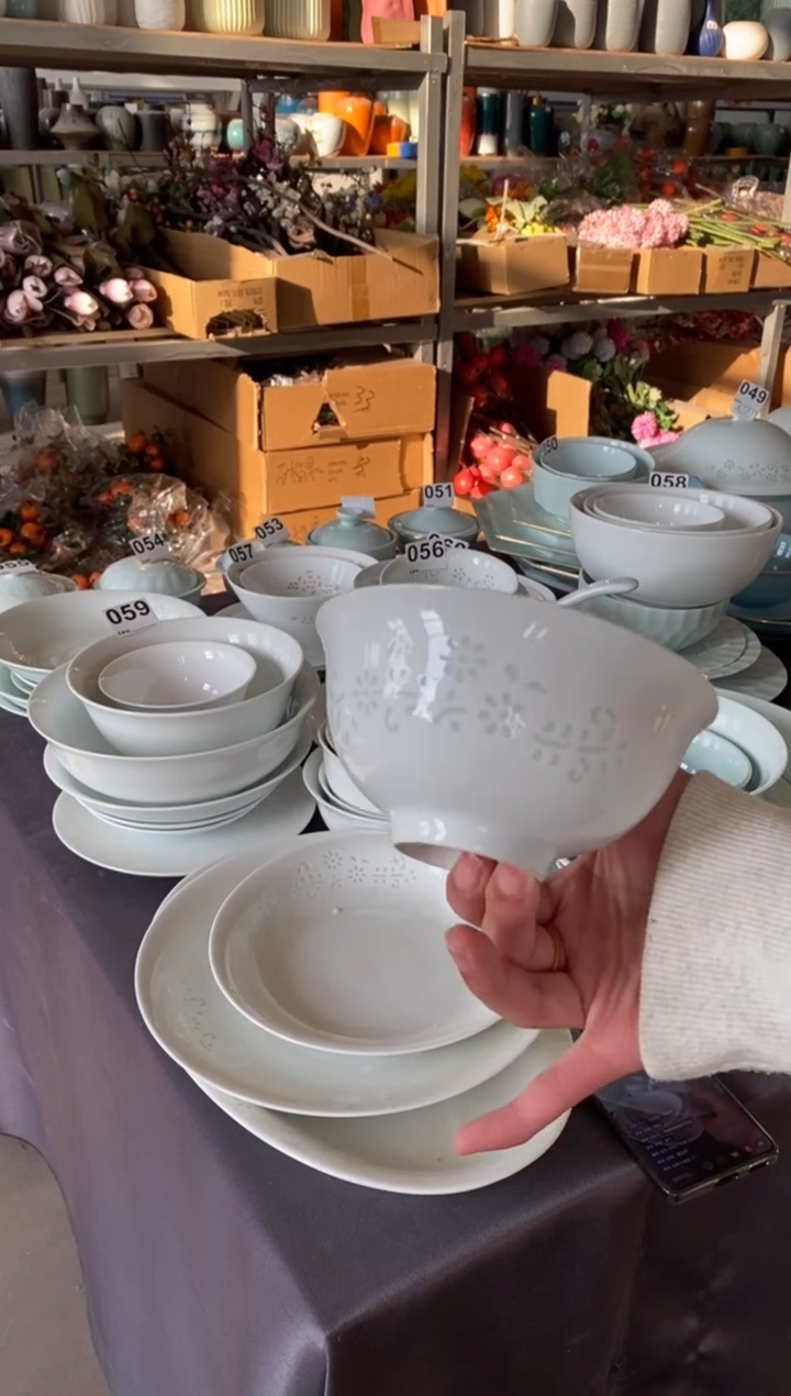 瓷10个玲珑4.5寸米饭碗