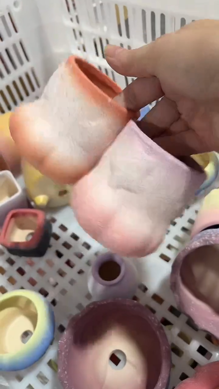 麦饭石粗陶多肉花盆微瑕两个