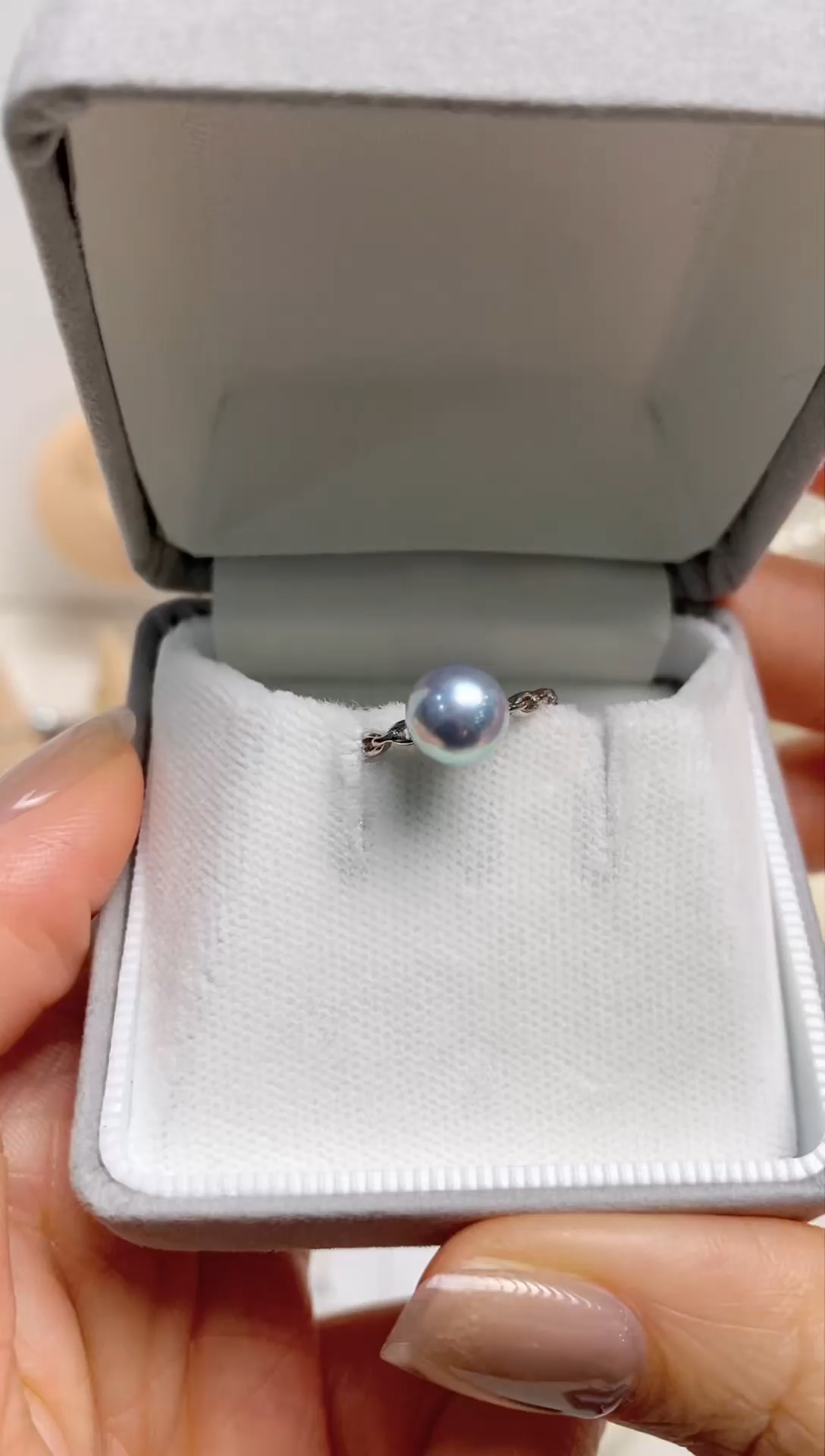 【闪购商品】海水珍珠戒指银S925镶嵌真多麻7.0-7.5戒指