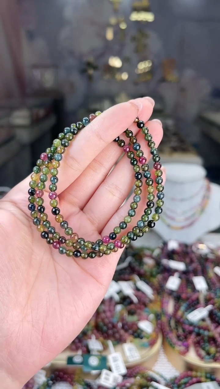 【闪购商品】碧玺/未镶嵌4mm+碧玺多圈多样性发货