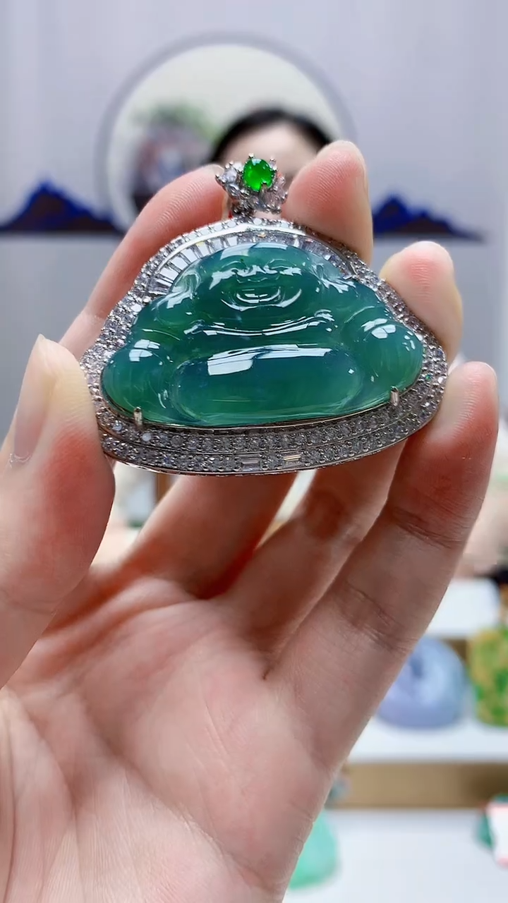 未镶嵌定制翡翠4852zm-毛货赠链子佛公7