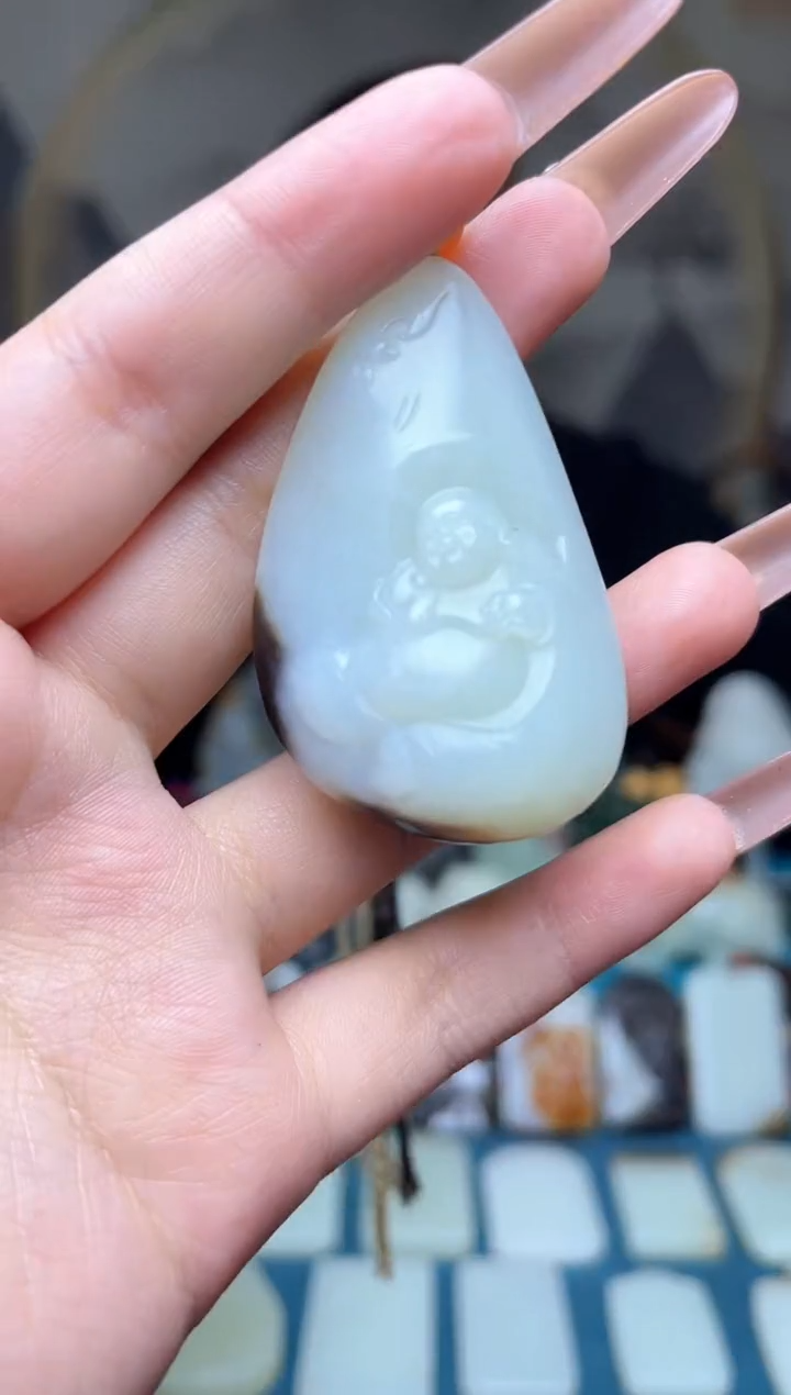 和田玉未镶嵌吊坠74