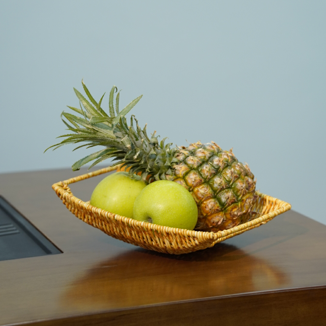 新中式简约仿藤小船水果零食坚果客厅水果收纳果盘