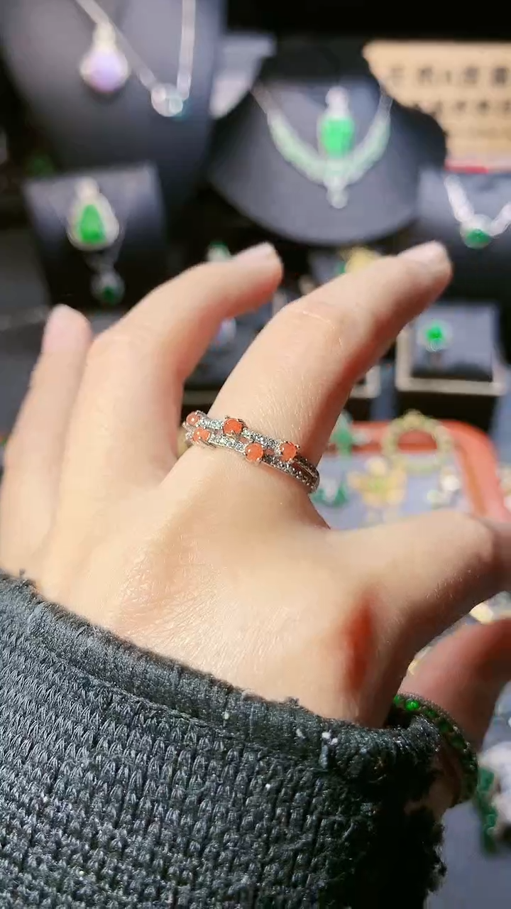 【闪购商品】翡翠戒指银S925镶嵌戒指