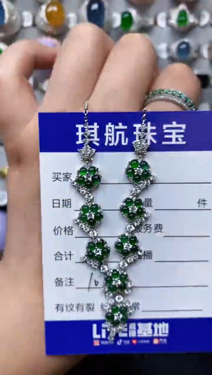 【闪购商品】翡翠颈饰银S925镶嵌0107