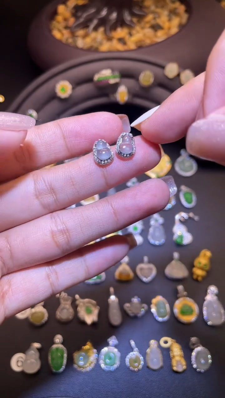 吊坠(不含链)银S925镶嵌翡翠1