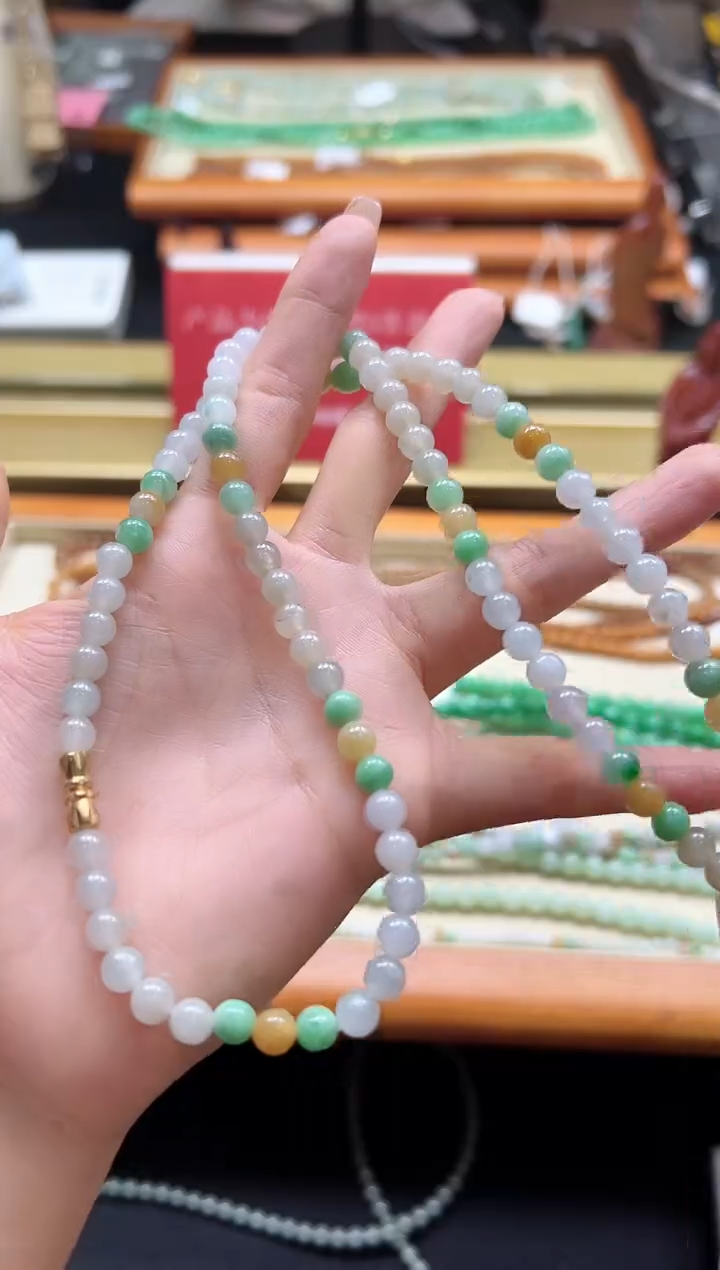 【闪购商品】翡翠颈饰未镶嵌TL0307-65/有瑕/6m