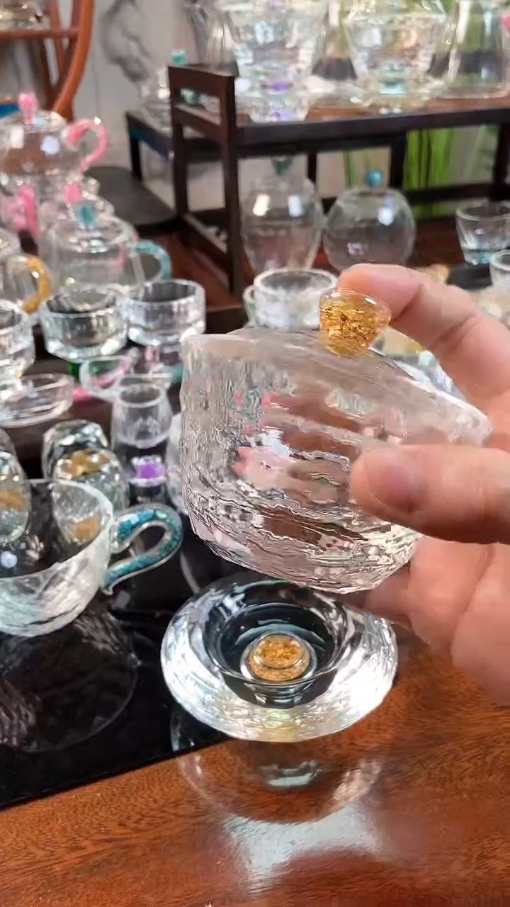 【闪购商品】玺宴新款水晶盖碗金箔