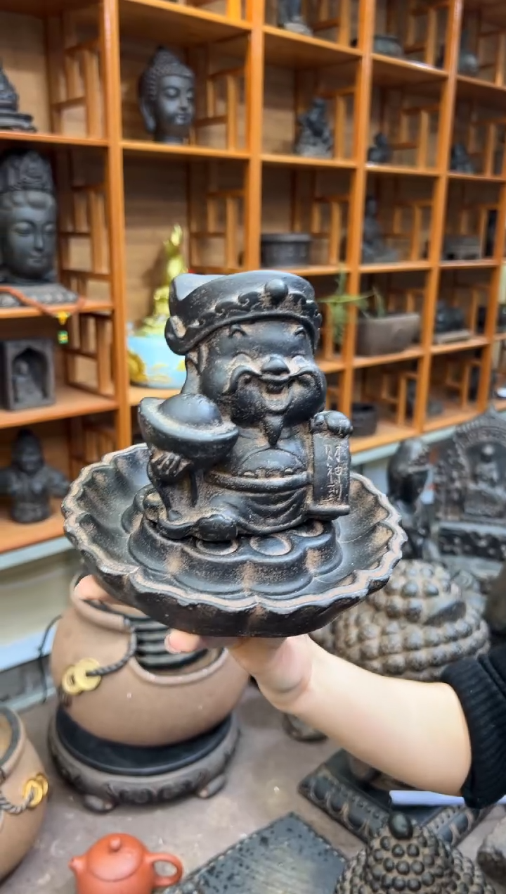 陶土【火山泥】财神到+莲蓬壶承