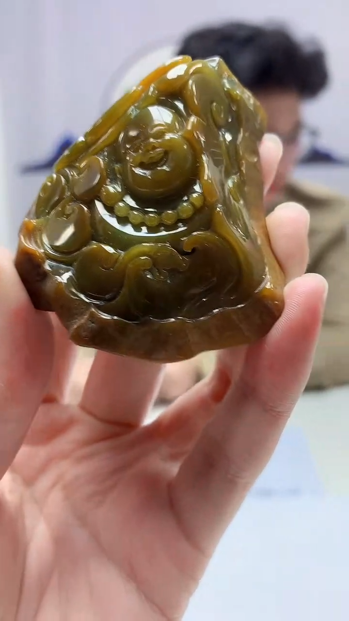 【闪购商品】定制翡翠未镶嵌4688zm-毛货赠珠链佛公155