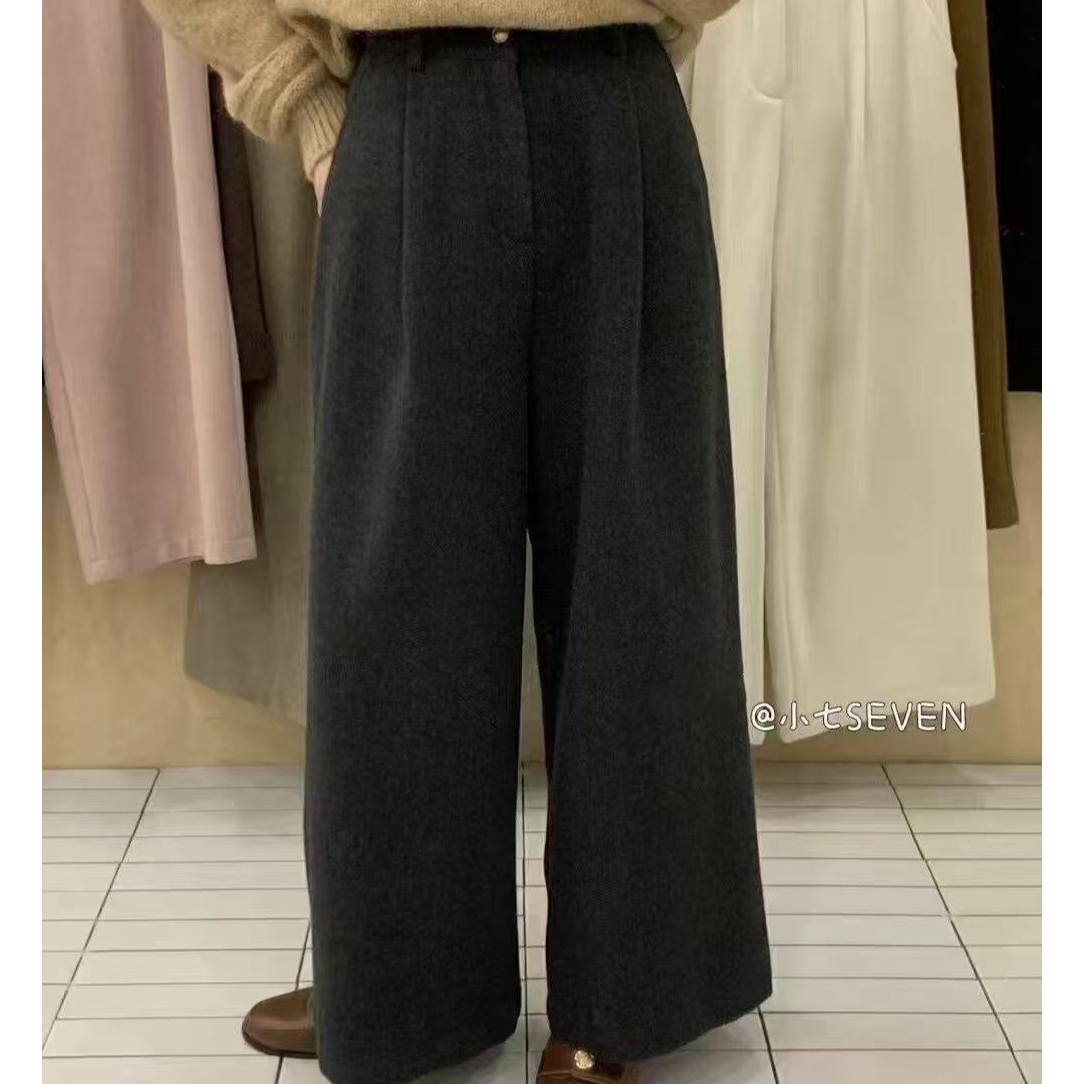 大美定制新款尼料九分阔腿裤