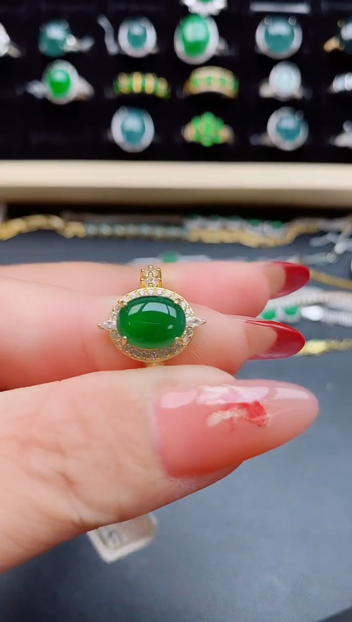 【闪购商品】翡翠戒指银S925镶嵌508050