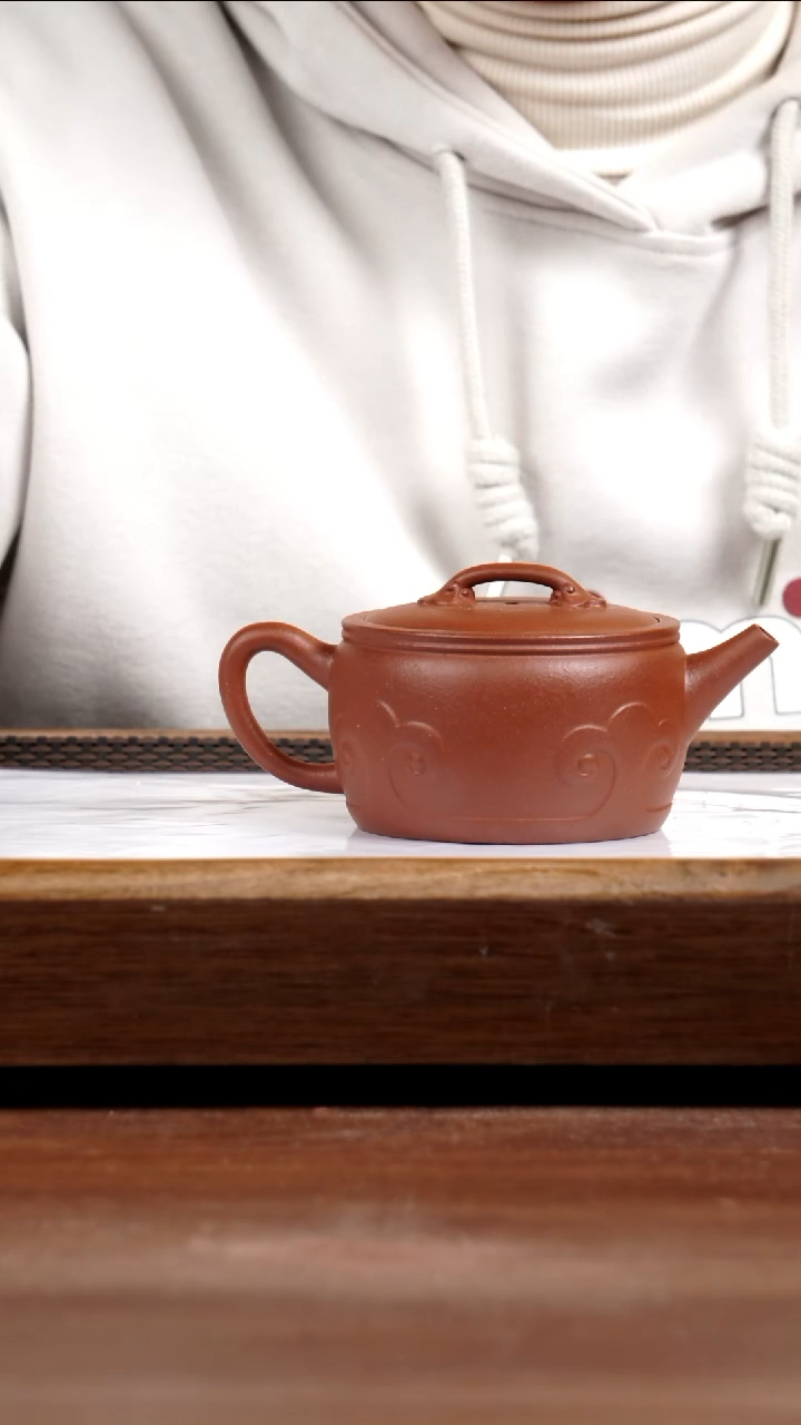 【闪购商品】紫砂茶壶赵庄老朱泥汉瓦200CC