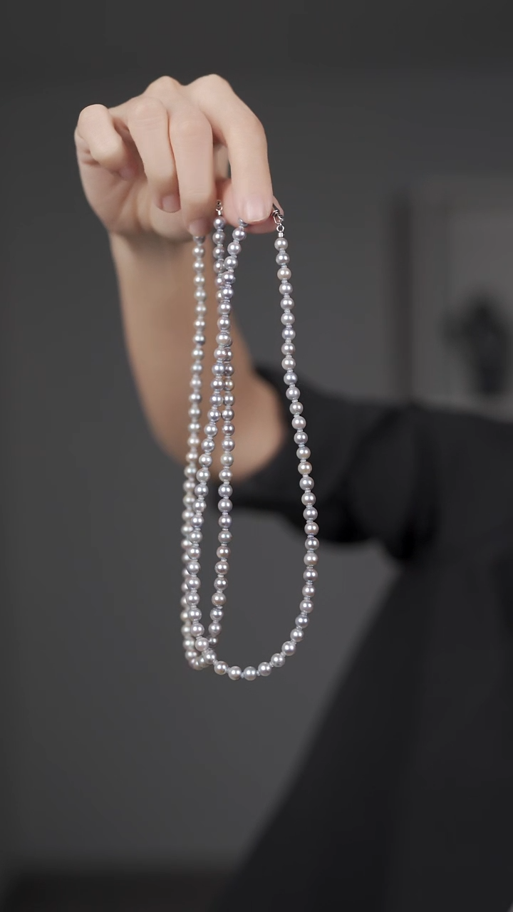 颈饰银S925镶嵌海水珍珠天然海水真多麻色珍珠项链（多样性发一）