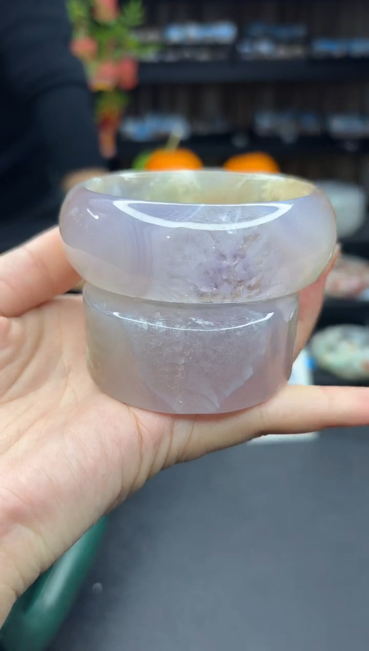 【闪购商品】石英质玉手镯未镶嵌42（62圈赠送镯心）