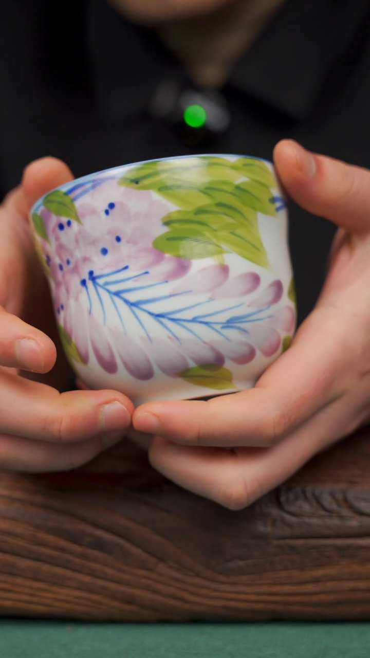 【闪购商品】瓷片55寻一缕瓷香杯釉下手工手绘瓷器
