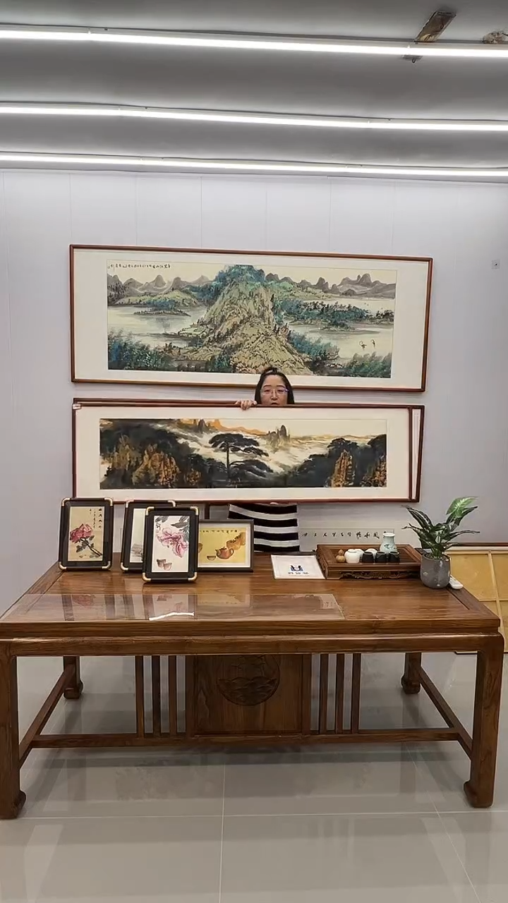 国画隗寿群  160*45 黄山迎客松