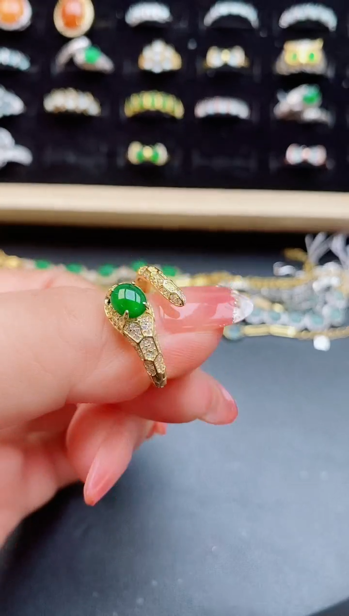 【闪购商品】翡翠戒指银S925镶嵌5085050