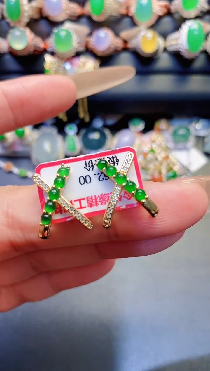 银S925镶嵌戒指翡翠天然