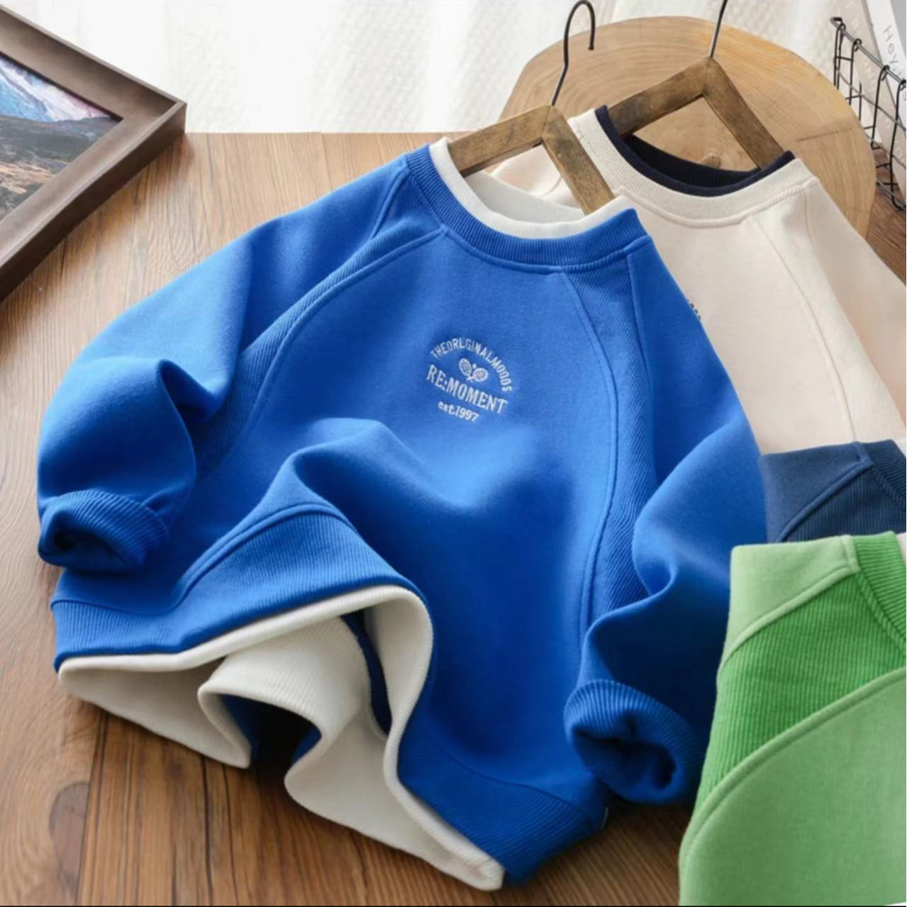 儿童圆领假两件卫衣2025春秋中大童休闲立体拼接长袖上衣男女童