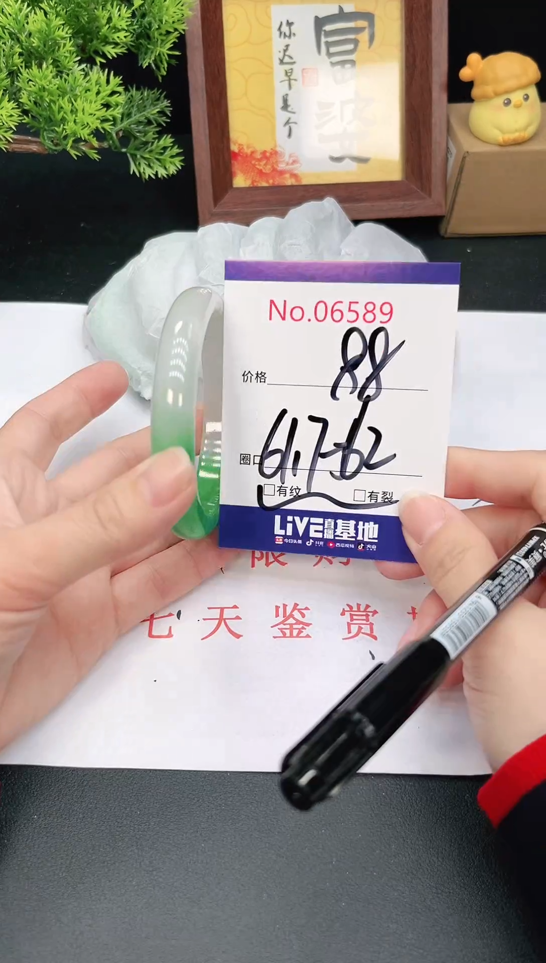 未镶嵌手镯翡翠6589