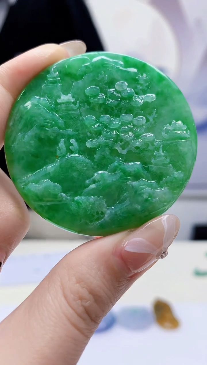 定制翡翠未镶嵌5145jw-毛货挂件赠珠链53