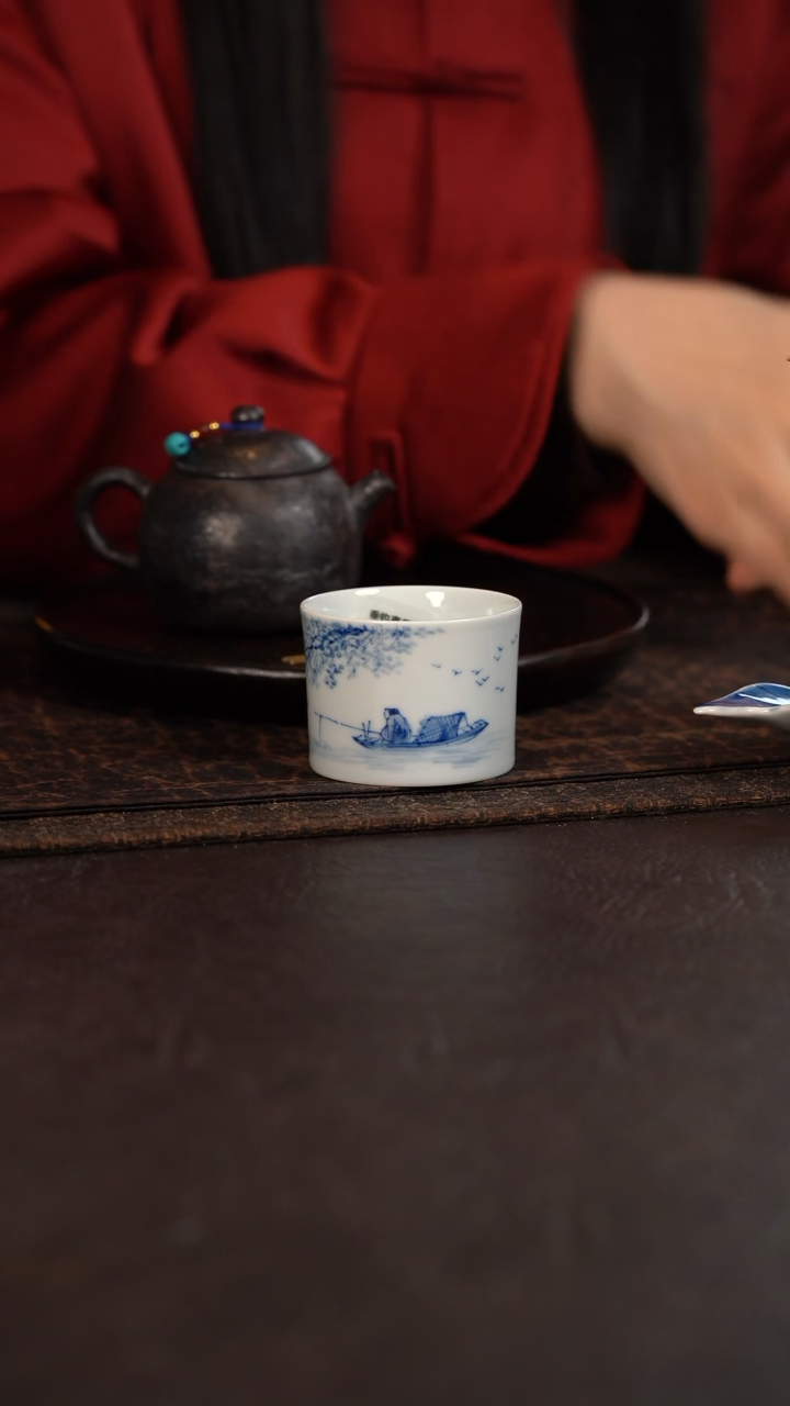 【闪购商品】杯842号HLX陶瓷重工山水竹节杯