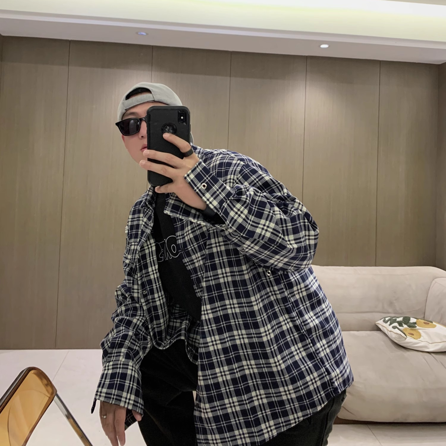 【JYEPRINCE李素景】男士宽松休闲韩版格子衬衫ins