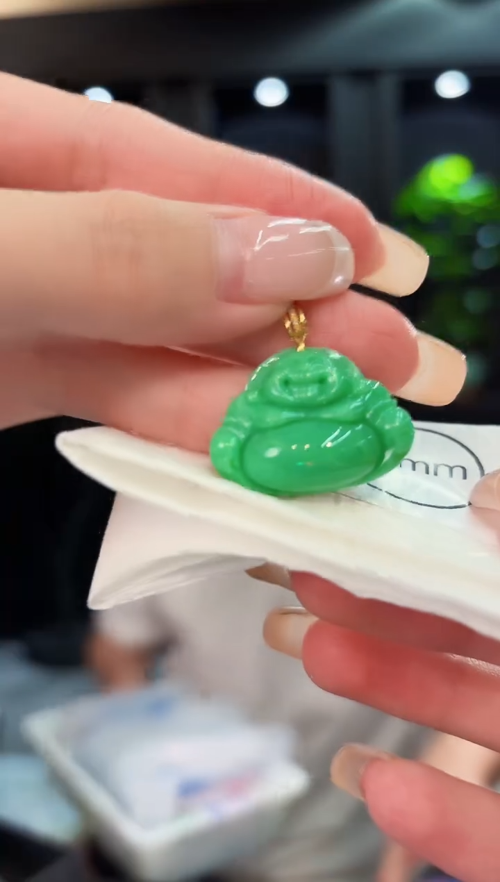 翡翠18K金镶嵌颈饰 缅料A货/支持复检/一件